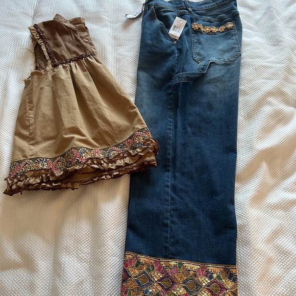 fabulous boho chic  jeans.Size 12 new with tag - Picture 3 of 16